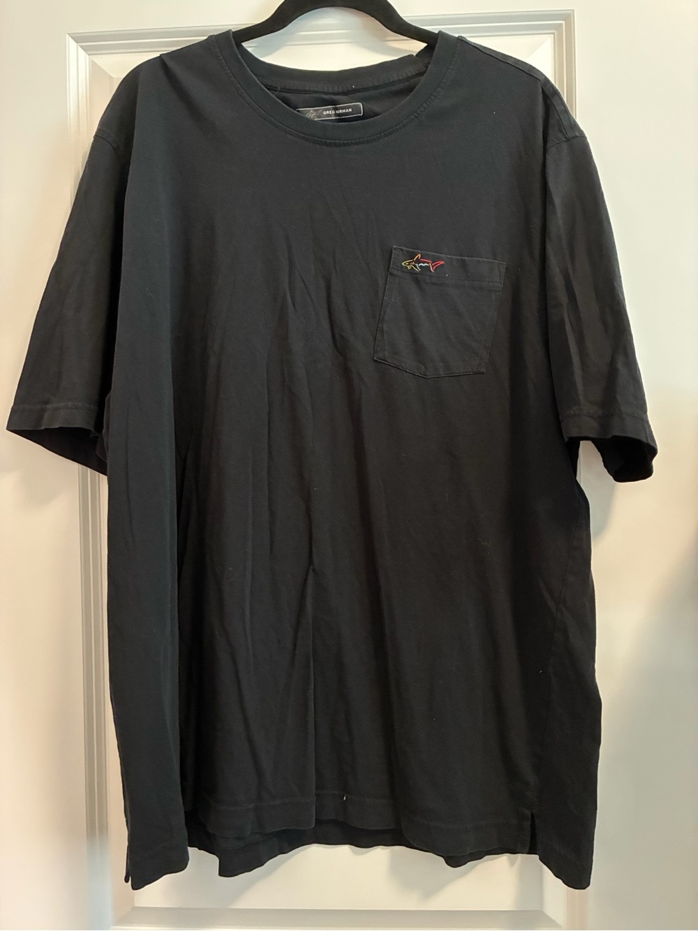 Greg Norman Collection Black Short-Sleeve Pocket Tee with Subtle Logo